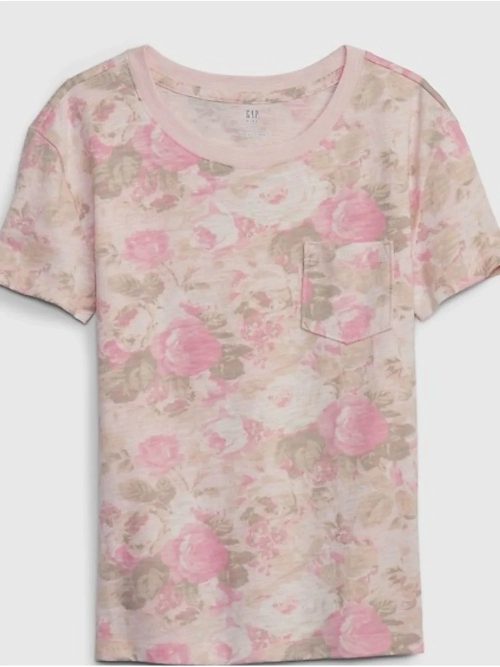 LoveShackFancy x GAP Floral Pink Pocket Tee